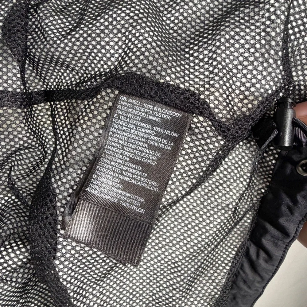 The North Face HyVent Rain Jacket Mens Sz XL Black Grey Grid Plaid Hooded Shell